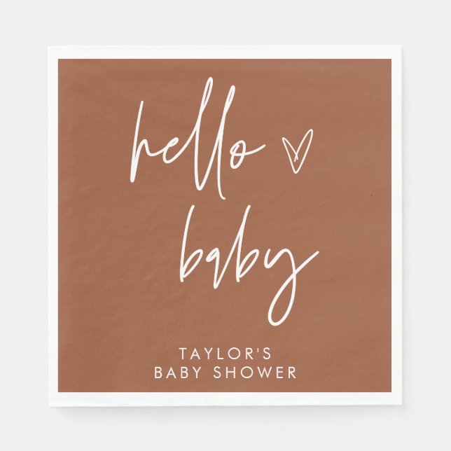 Terracotta Baby Shower Paper Napkin Boho Decor (Front)