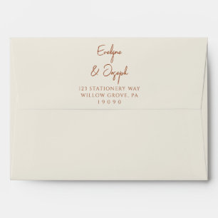Terracotta Beige Boho Earthy Whimsical Wedding     Envelope