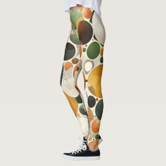 Terracotta Beige Earths Colours Abstract circles Leggings
