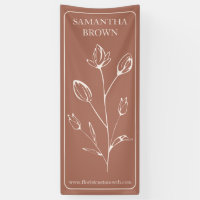 Terracotta Beige Framed Vertical Logo Event Flower