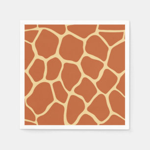 Terracotta& Beige Giraffe Print Animal Pattern  Napkin