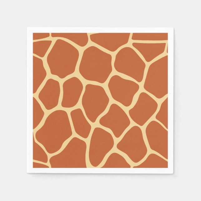 Terracotta& Beige Giraffe Print Animal Pattern  Napkin (Front)