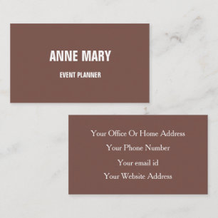 Terracotta Beige Modern Minimal Event Planner Business Card