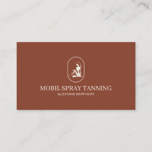 Terracotta Beige Spray Tan Beauty Body Skincare Business Card