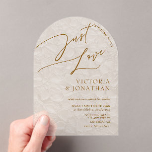 Terracotta Beige Trendy Simple Wedding  Acrylic Invitations
