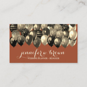 Terracotta Birthday Party Celebration Balloon Business Card