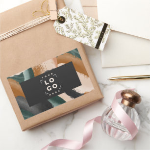 Terracotta, Black abstract painted minimal modern  Rectangular Sticker