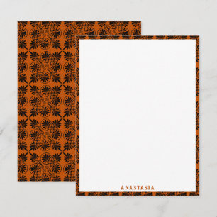 Terracotta Black Ancient Greek Meander Pattern Card