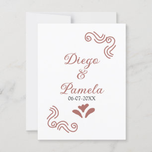 Terracotta black rustic spanish wedding couple en postcard