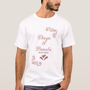 Terracotta black rustic spanish wedding couple en T-Shirt