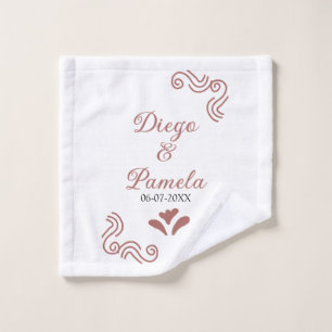 Terracotta black rustic spanish wedding couple en wash cloth