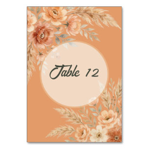 Terracotta Bloom Table Number