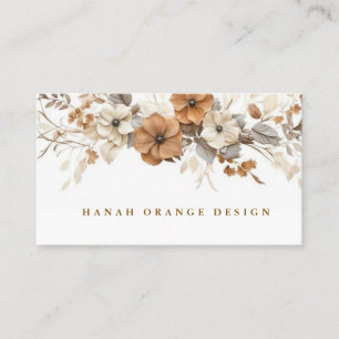Terracotta Bloom   Watercolor Floral Business Card