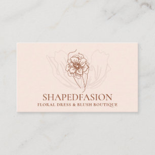 Terracotta Blush Flower Bride Dress Body Fashion Business Card