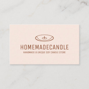 Terracotta Blush Minimal Logo Homemade Candle Business Card
