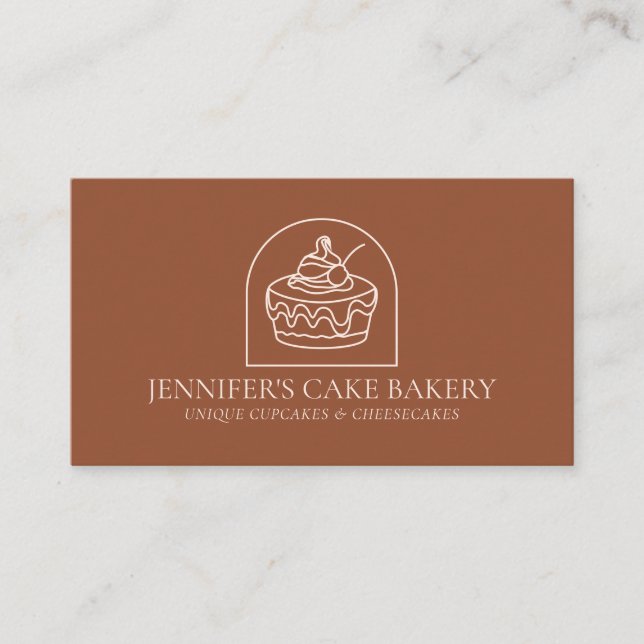 Terracotta Blush Pastry Chef Bakery Cheesecake Business Card (Front)