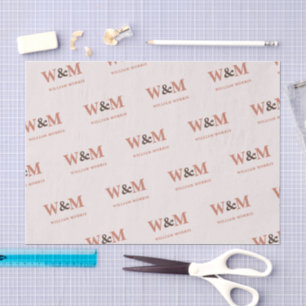 Terracotta Blush Pink Boho Business Brand Tissue Paper
