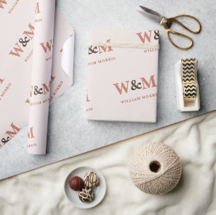 Terracotta Blush Pink Boho Business Brand Wrapping Paper
