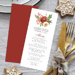 Terracotta Blush Pink Floral Pine Winter Wedding Menu<br><div class="desc">Elegant Terracotta Blush Pink White Floral Christmas Pine Bough Foliage Winter Wedding Menu. All the texts are pre-arranged for you to personalise easily and quickly with your own details.</div>