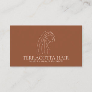 Terracotta Blush Woman Feminine Hair Salon Business Card