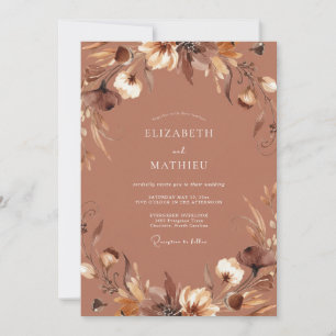 Terracotta Bohemian Autumnal Wedding Invitation