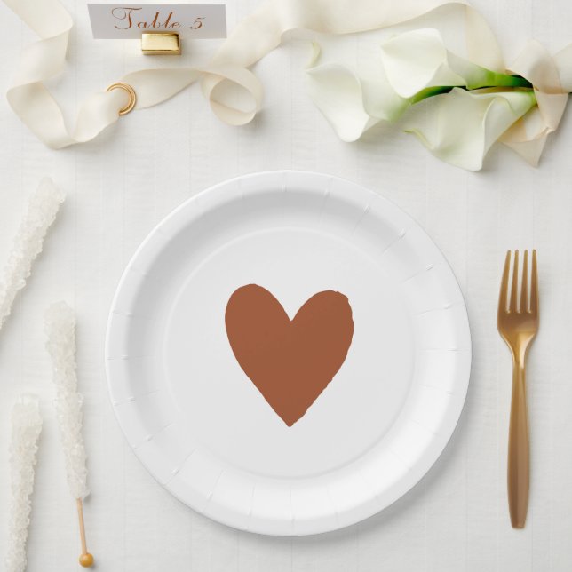 Terracotta Bohemian Burnt Orange Baby Shower Paper Plate (Wedding)