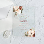 Terracotta Bohemian Flowers All Seasons Wedding Acrylic Invitations<br><div class="desc">Terracotta Bohemian Flowers All Seasons Wedding Acrylic Invitations
See matching collection in Niche and Nest Store</div>