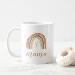 Terracotta Bohemian Rainbow Mama Mug for Mothers<br><div class="desc">This ceramic mug features a watercolor terracotta bohemian rainbow with a heart and a cute script font. Easily change the wording for your particular needs. This makes the perfect gift for an expecting mum for her baby shower or as a mother's day gift.</div>