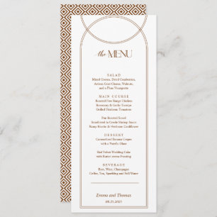Terracotta Boho Arch Menu card