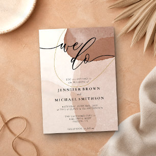 Terracotta Boho Beach Clean Simple Wedding We Do Invitation