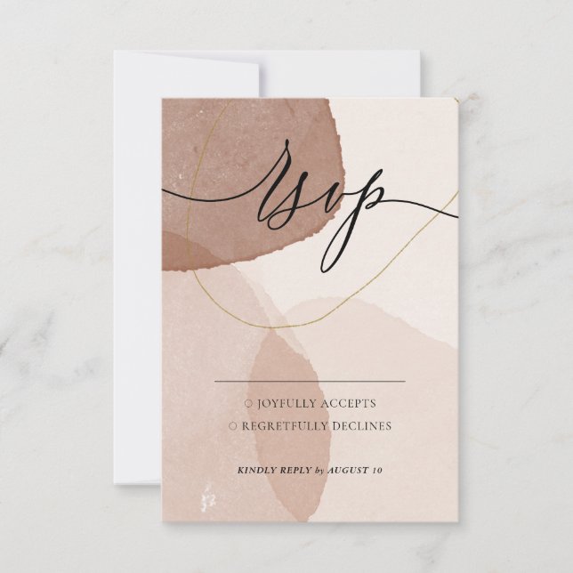 Terracotta Boho Beach Minimal Modern Kindly Reply RSVP Card (Front)