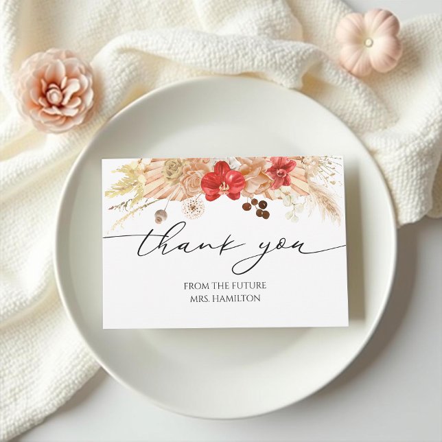 Terracotta Boho Bridal Shower Thank You Cards (Creator Uploaded)