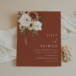 Terracotta Boho Budget Wedding Invitation
