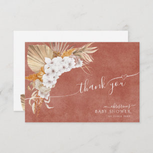Terracotta Boho Chic Baby Shower Thank You Card