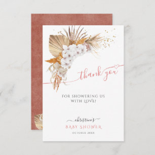 Terracotta Boho Chic Baby Shower Thank You Card