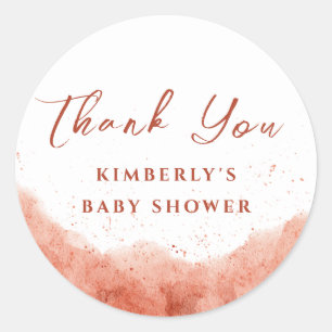 Terracotta Boho Desert Baby Shower Thank You Classic Round Sticker