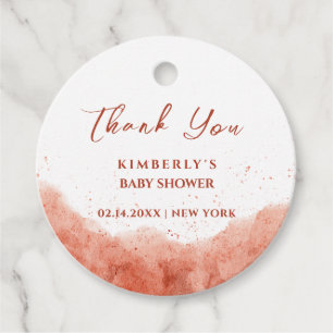 Terracotta Boho Desert Baby Shower Thank You  Favour Tags