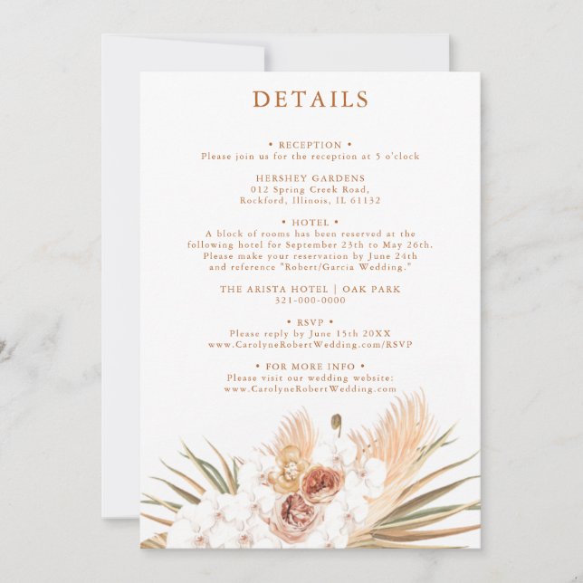 Terracotta Boho Details Invitation (Front)