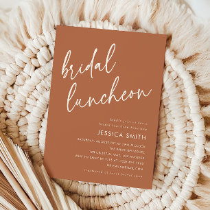 Terracotta Boho Fall Bridal Luncheon Invitation