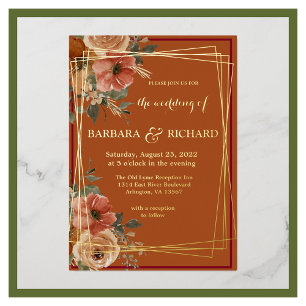 Terracotta Boho Fall Floral Watercolor