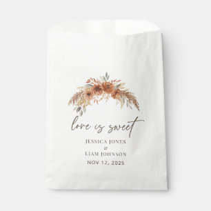 Terracotta Boho Fall Floral Wedding Love is sweet Favour Bags