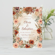 Terracotta Boho Floral Autumn Rustic Elegant