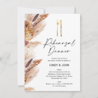 Terracotta Boho Floral Cutlery Rehearsal Dinner