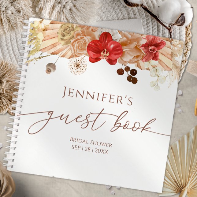 Terracotta Boho Floral Guest Book Bridal Shower (Creator Uploaded)