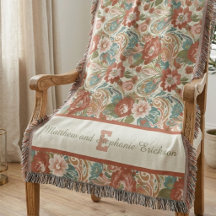 Terracotta Boho Floral Monogram Couple