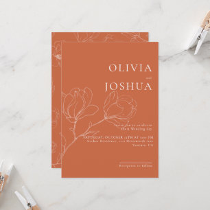 Terracotta Boho floral Wedding Invitation