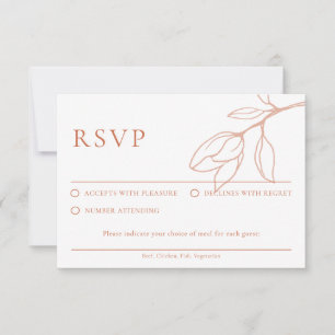 Terracotta Boho floral Wedding RSVP card