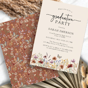 Terracotta Boho Graduation Invitation