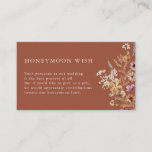 Terracotta Boho Honeymoon Wish Enclosure Card<br><div class="desc">Terracotta Boho Honeymoon Wish Enclosure Card. This stylish & elegant honeymoon wish details enclosure card features gorgeous hand-painted watercolor wildflowers arranged as a lovely bouquet perfect for spring,  summer,  or fall weddings. Find matching items in the Terracotta Boho Wildflower Wedding Collection.</div>