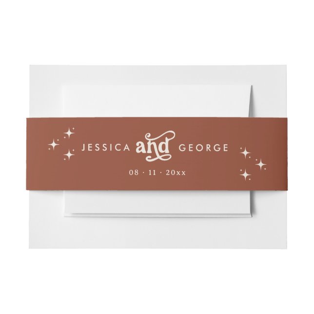 Terracotta Boho Invitation Belly Band (Front Example)